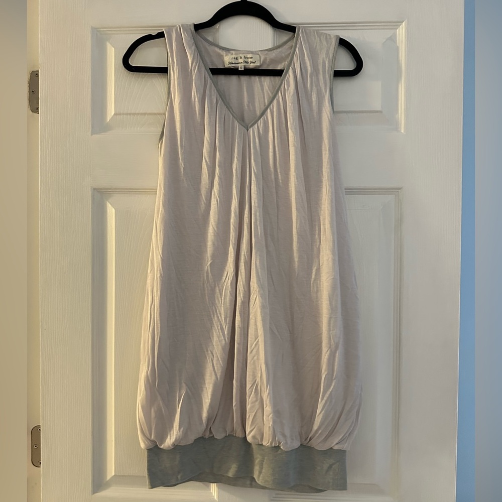 Rag & Bone Tan Gold Pleated Sleeveless Tank Top